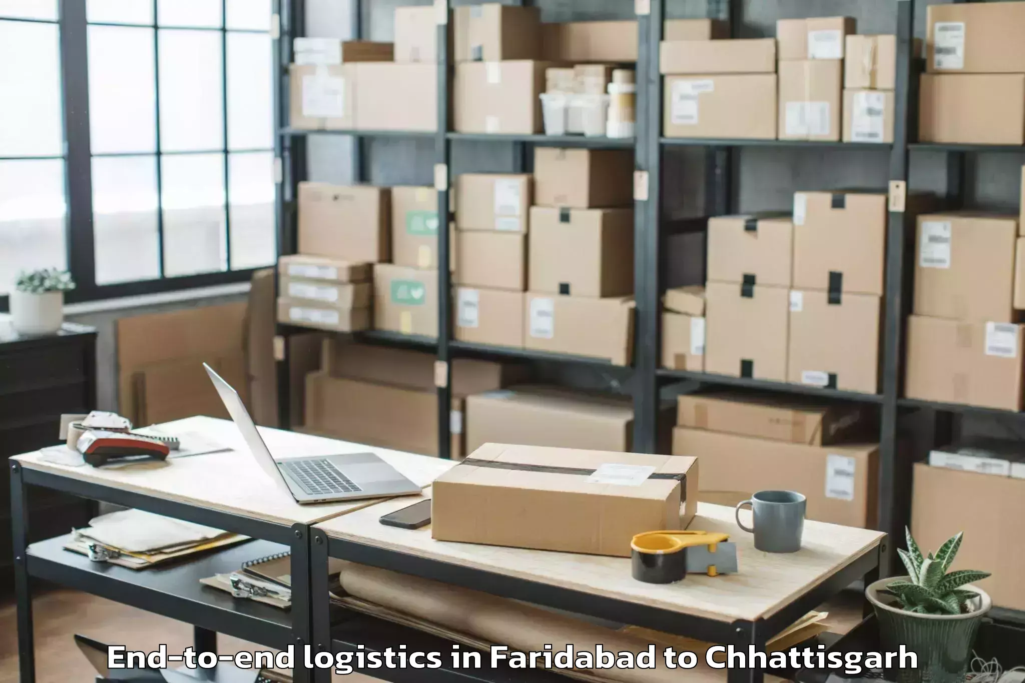 Reliable Faridabad to Durg End To End Logistics